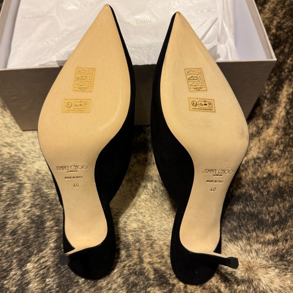 Jimmy Choo Women's Rav 65 Pointed Toe High Heel Mules - Picture 3 of 6